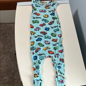 Posh Peanut Light Blue Hot Wheels Print Footie